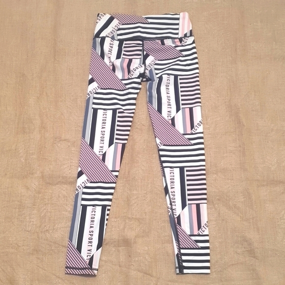Victoria's Secret Sport Leggings Pink White Black - Picture 2 of 6